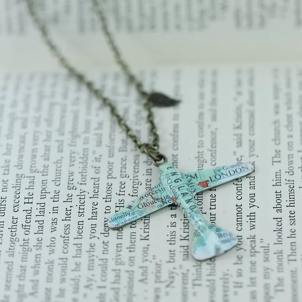 Custom Map Plane Necklaces