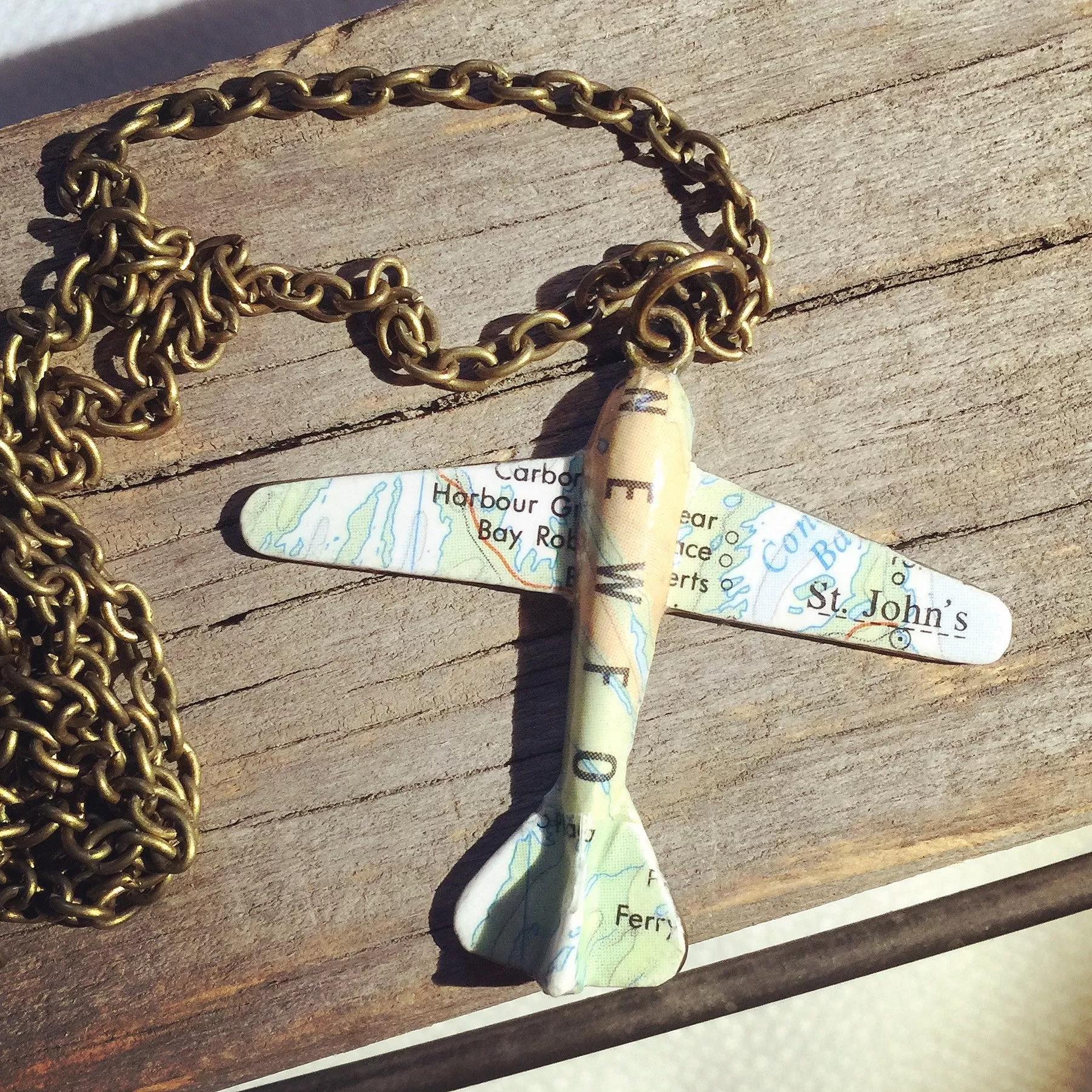 Custom Map Plane Necklaces