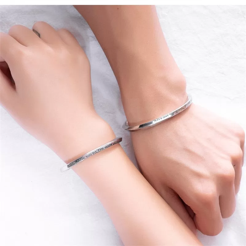 Customer Engraving Stainless Steel Fashion Open Cuff Bracelets