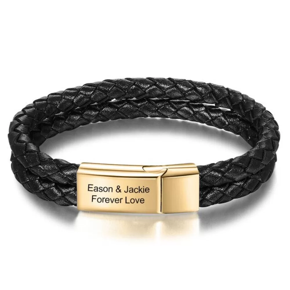 Customized Double Layer Braided Rope Bracelets For Men