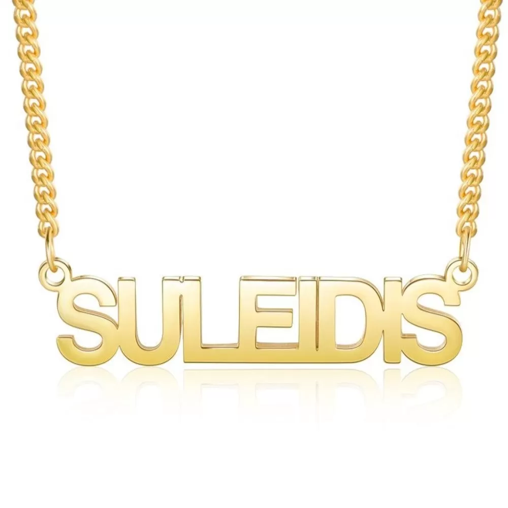 Customized Letter Nameplate Necklace Unisex