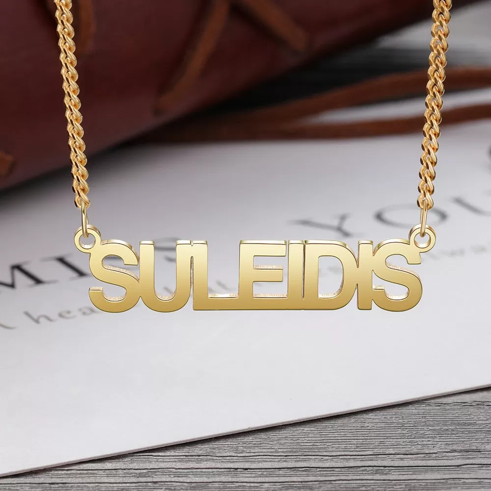 Customized Letter Nameplate Necklace Unisex