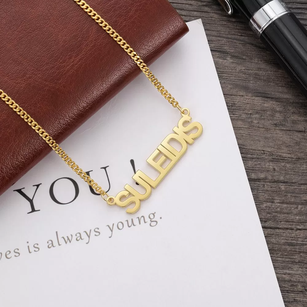 Customized Letter Nameplate Necklace Unisex