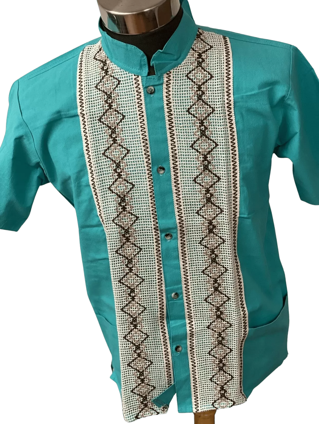 Cyan Guayabera Shirt