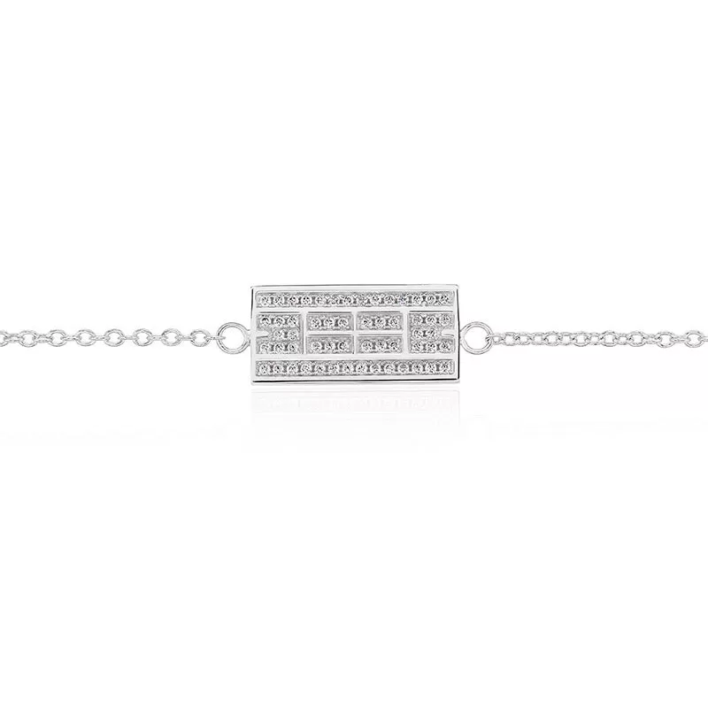 CZ Tennis Court Anklet Small