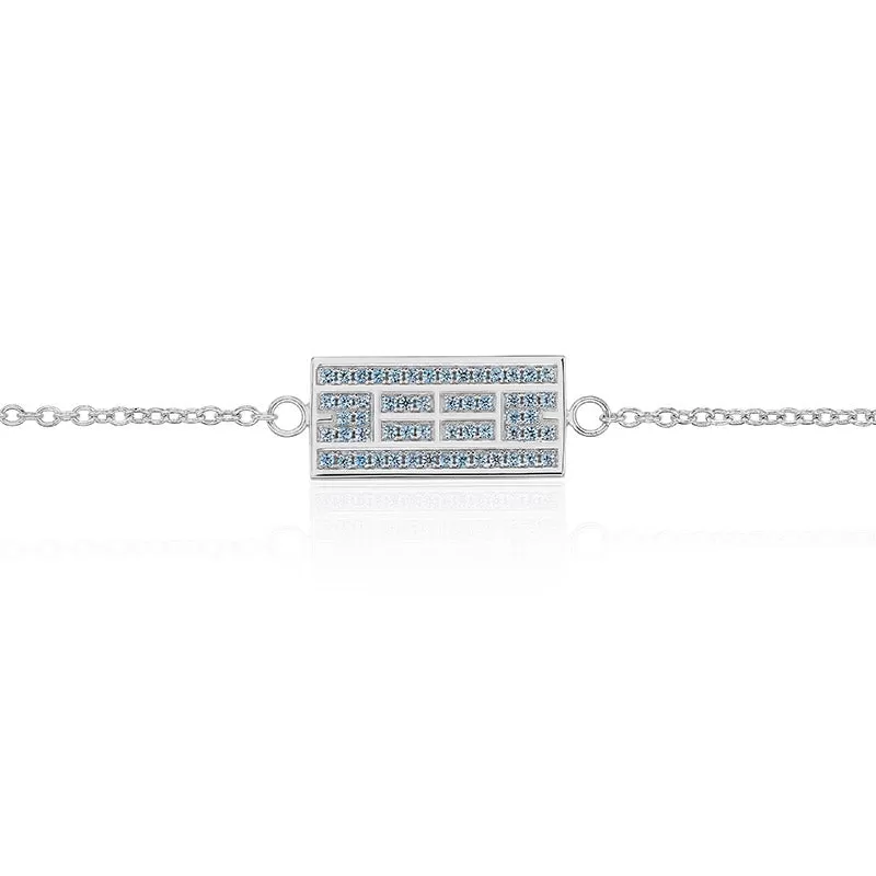 CZ Tennis Court Anklet Small