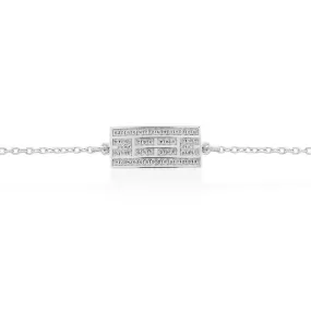 CZ Tennis Court Curved Bracelet Small