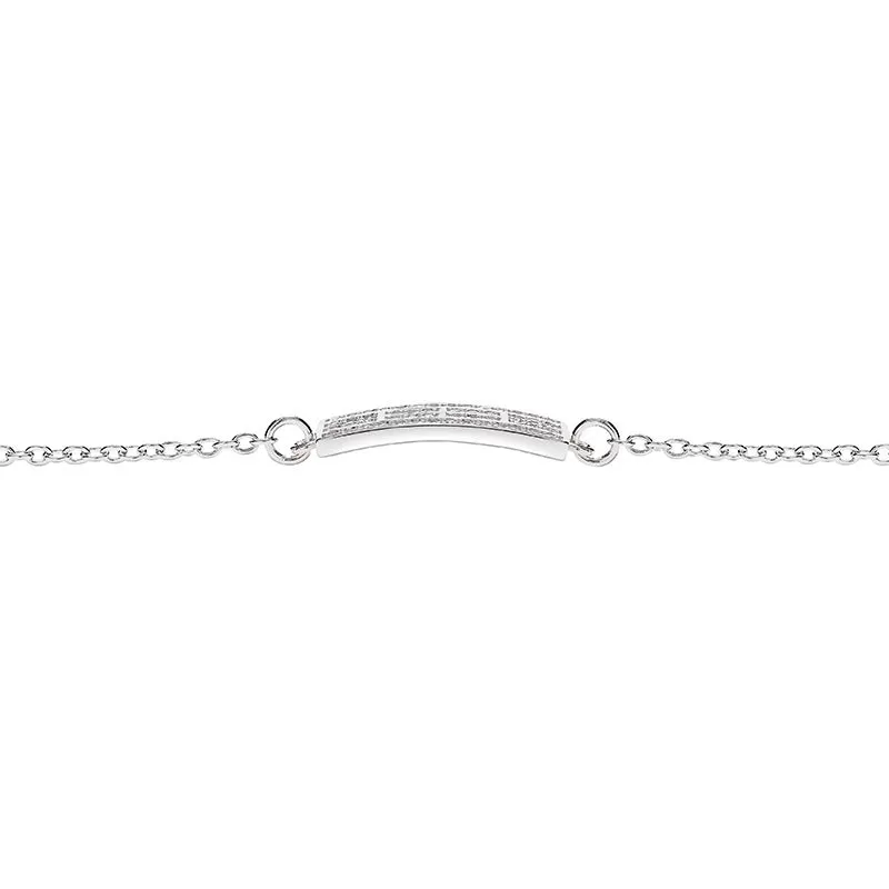 CZ Tennis Court Curved Bracelet Small