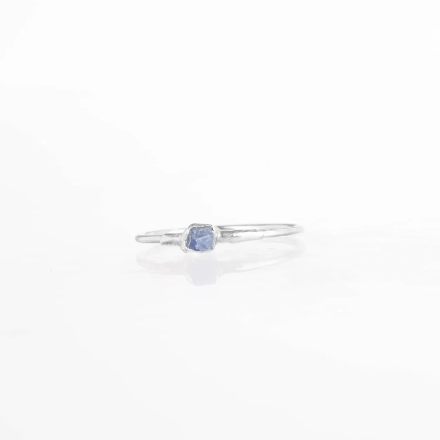 Dainty Raw Tanzanite Ring in Sterling Silver