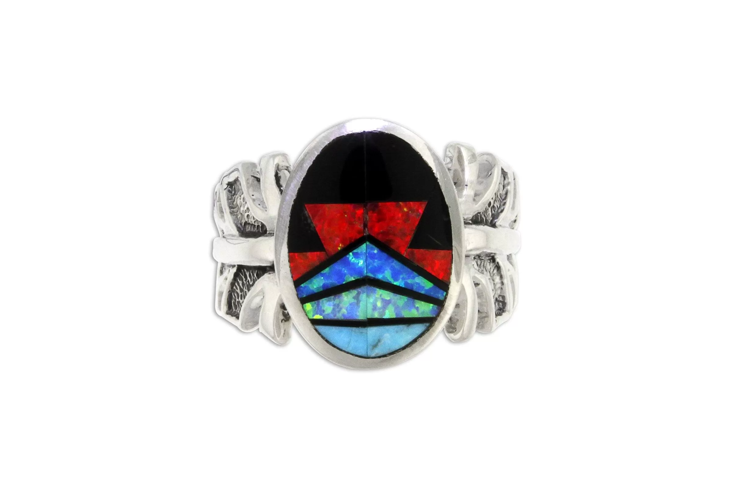 David Rosales Red Moon Feather Ring