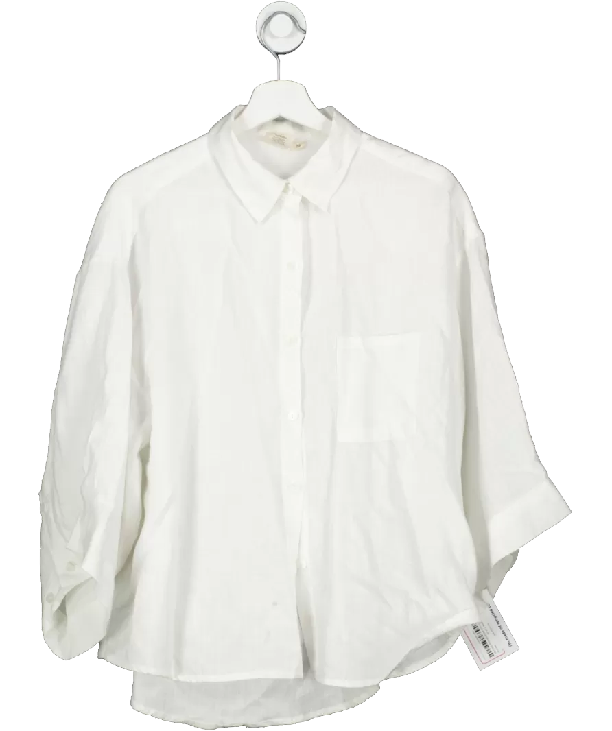 deiji studios White 100% Linen Shirt UK XS