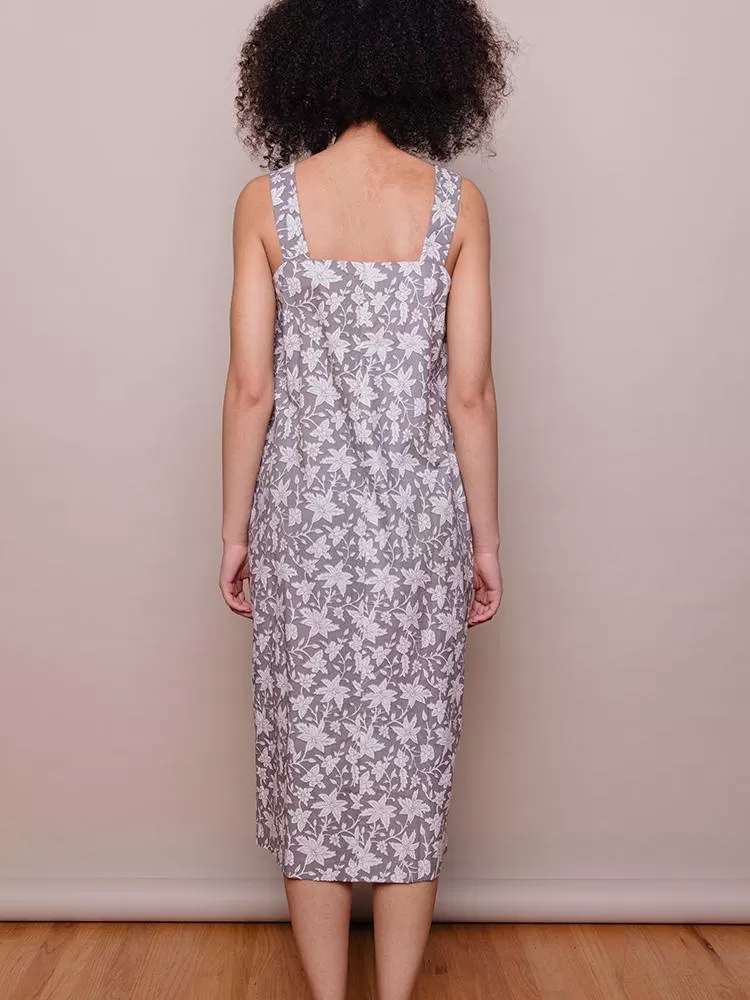 Della Dress - Grey Floral