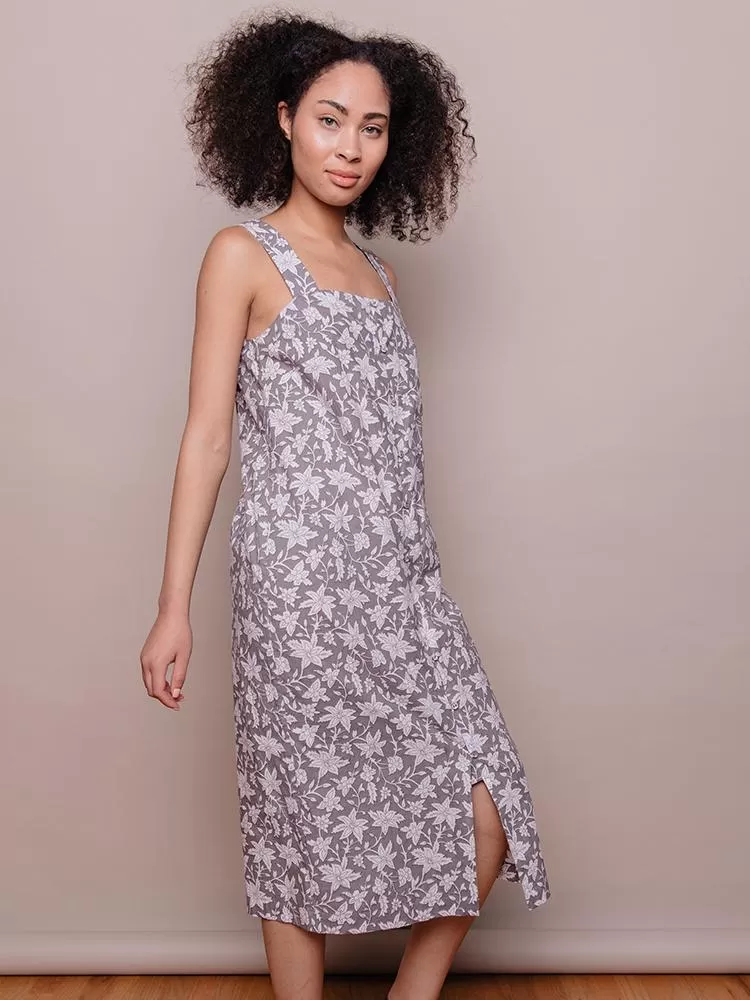 Della Dress - Grey Floral