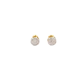 Diamond 0.09Ctw Circle Shaped Earrings