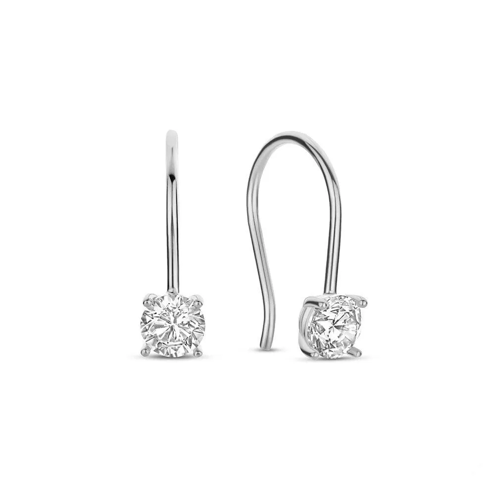 Diamond Ear Hook Stud Earrings