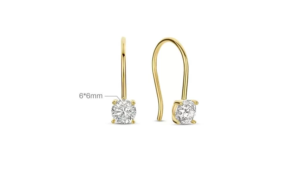 Diamond Ear Hook Stud Earrings