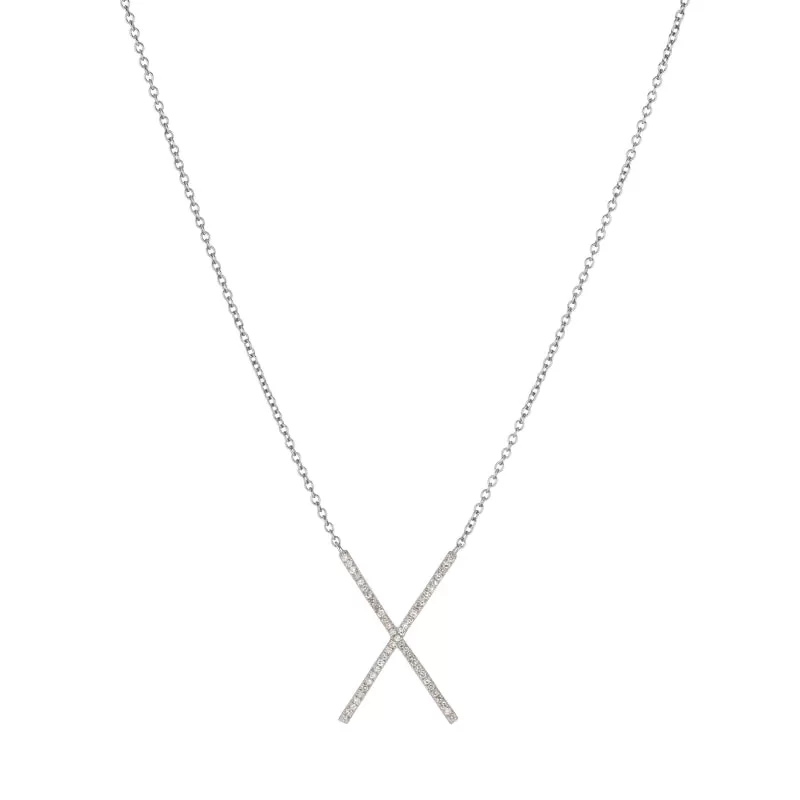 Diamond Pavé X Necklace