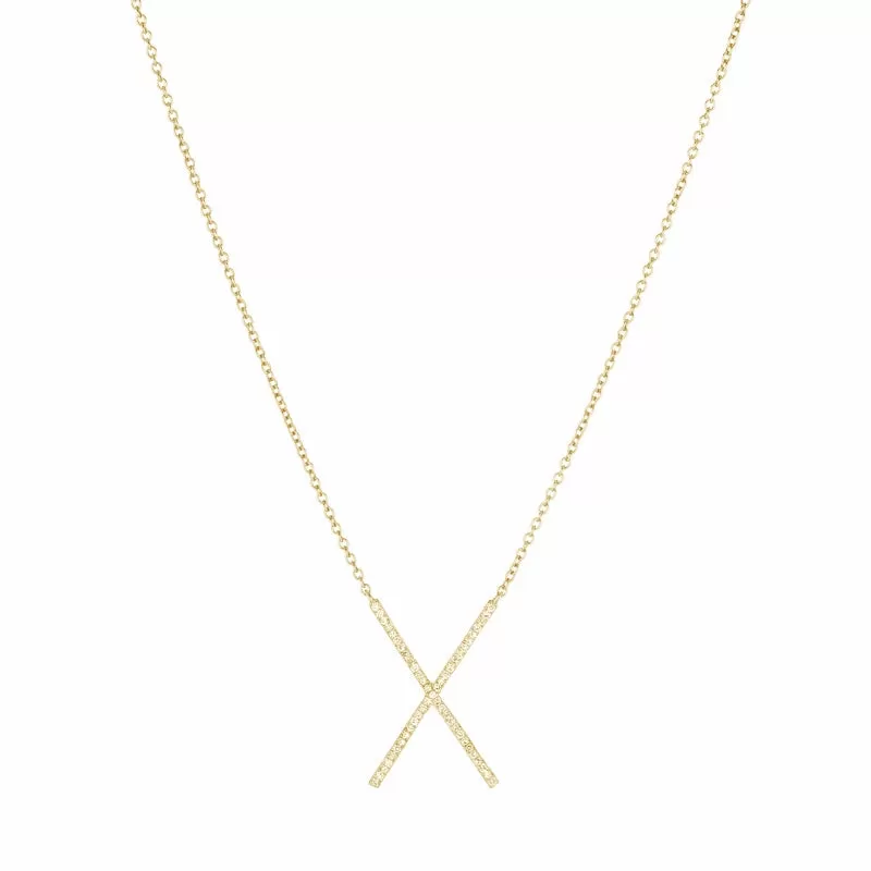 Diamond Pavé X Necklace