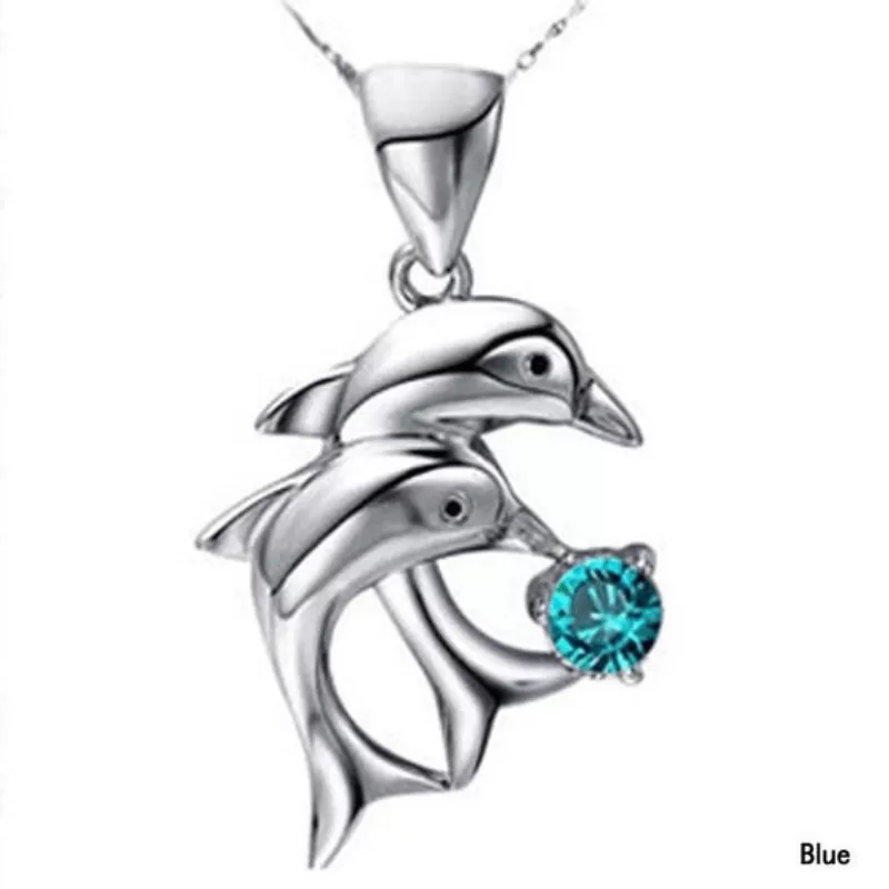 Dolphin Dance Dainty Rhinestone Necklace