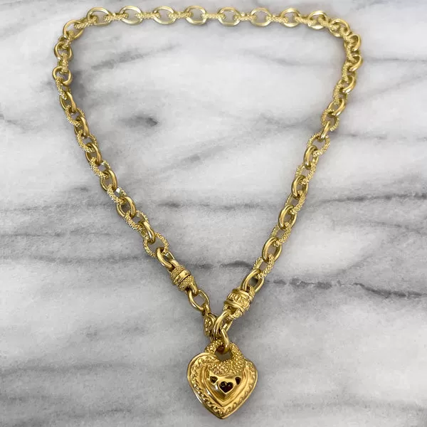 Estate Judith Ripka Diamond Heart Necklace