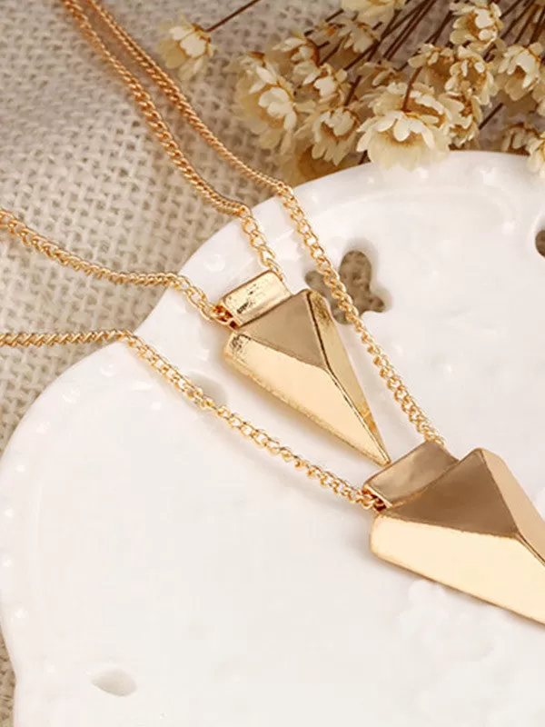 Fashion Women Metal Triangle Necklaces