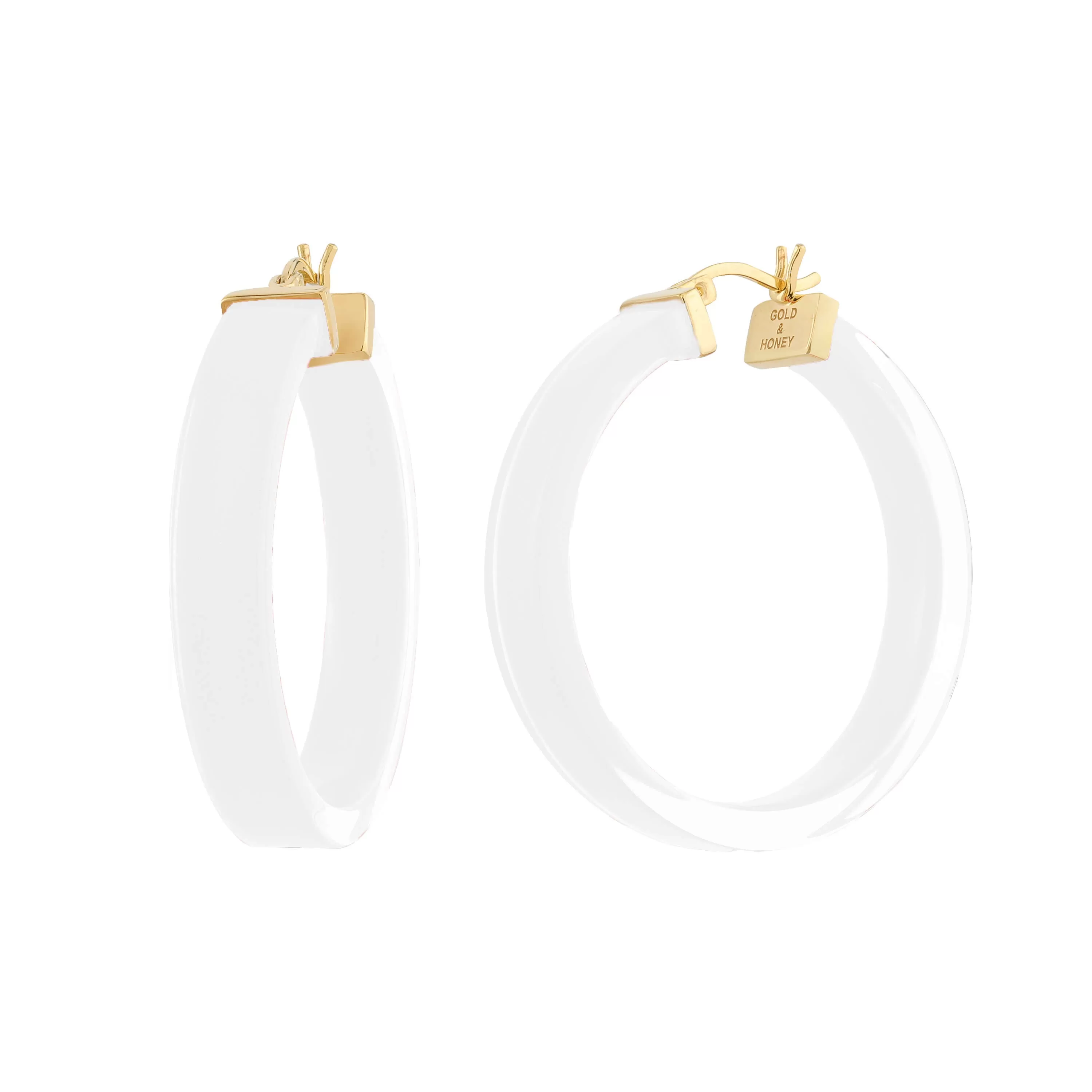 Flat Illusion Lucite Hoop Earrings