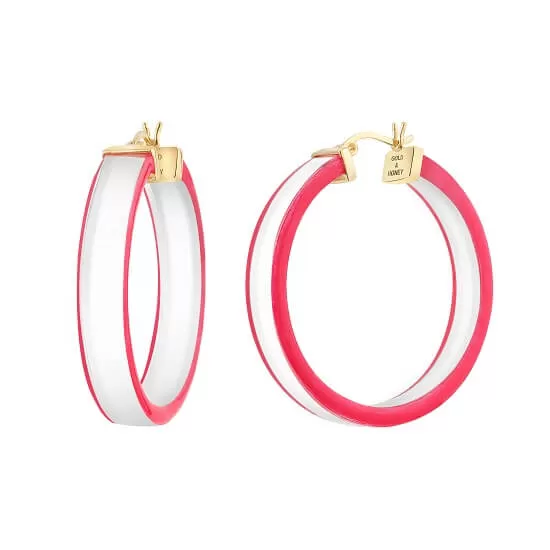 Flat Illusion Lucite Hoop Earrings