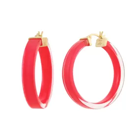 Flat Illusion Lucite Hoop Earrings