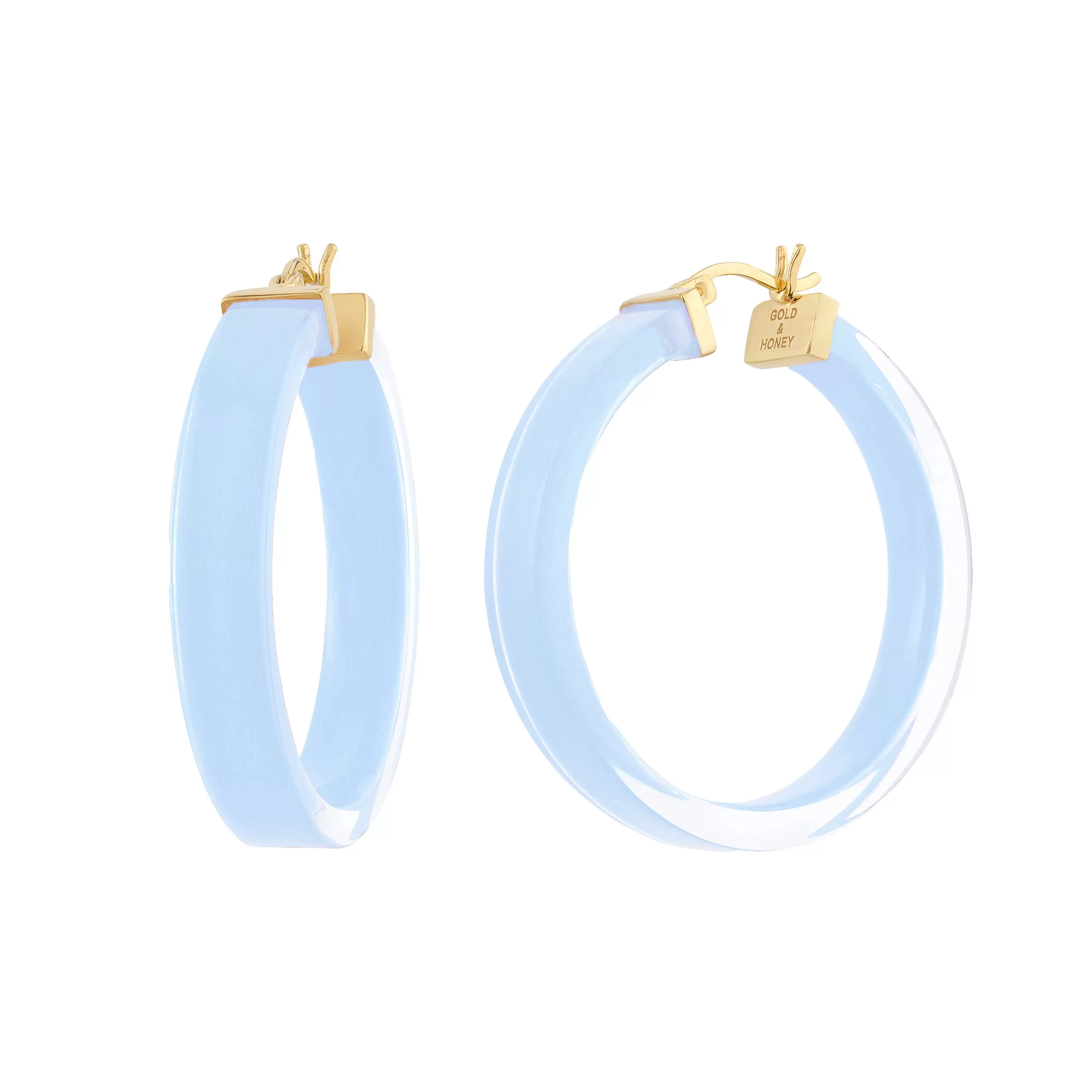 Flat Illusion Lucite Hoop Earrings