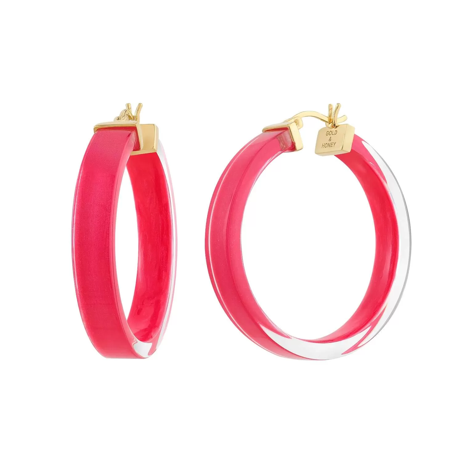 Flat Illusion Lucite Hoop Earrings