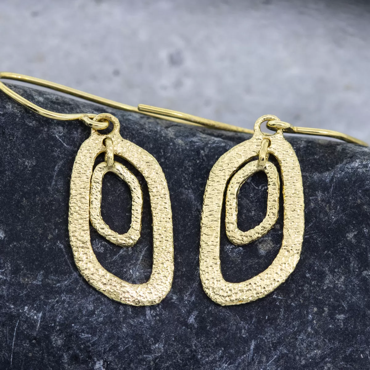 Free-form Dangle Pebble Earrings