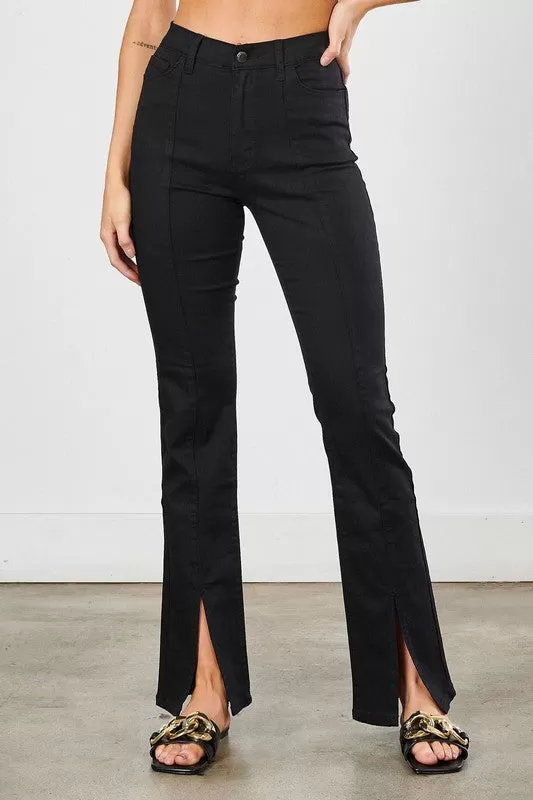 Front Slit Slim Bootcut