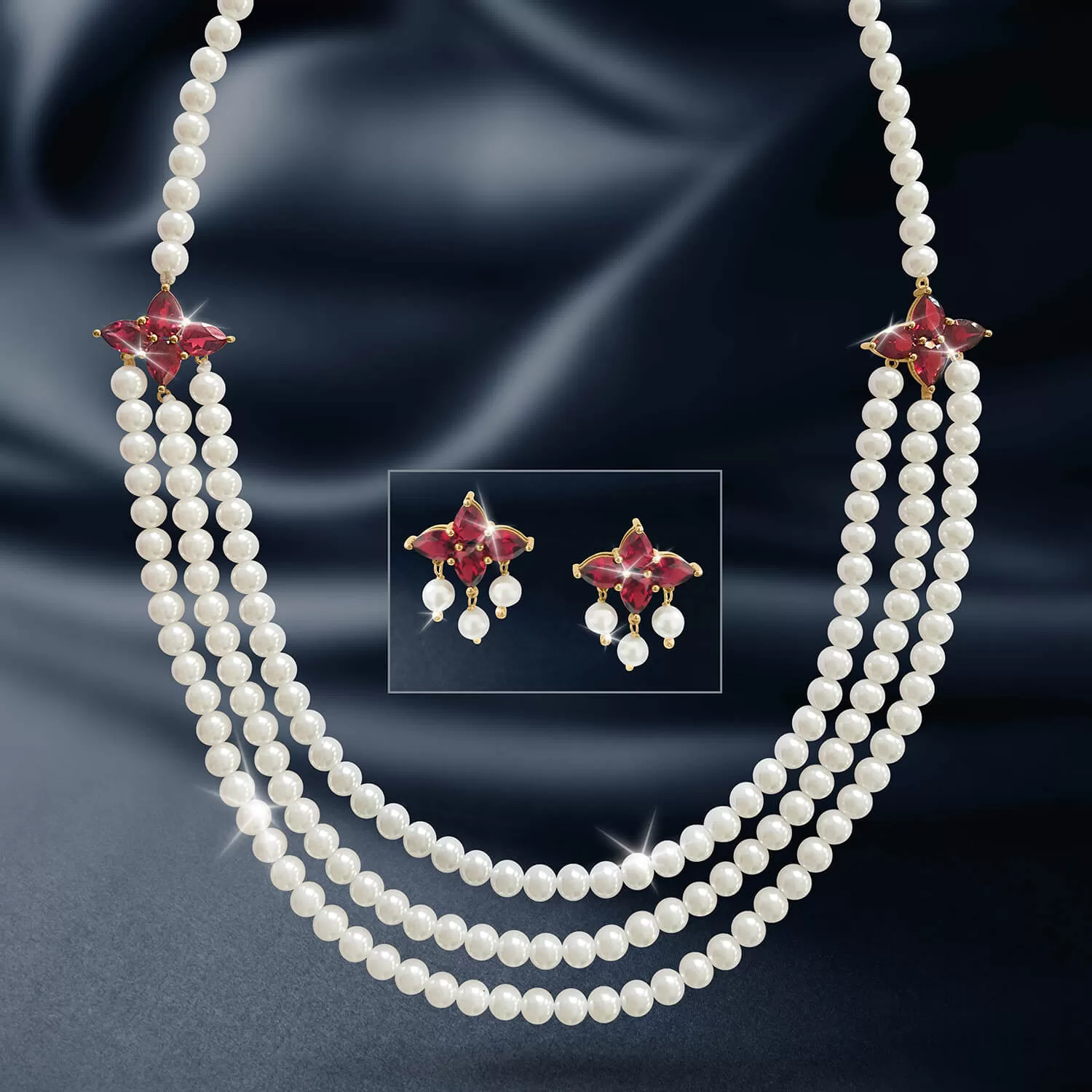 Garnet Pearl Necklace