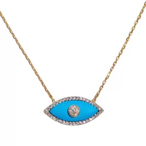 “Gemma” silver gold plated turquoise eye necklace