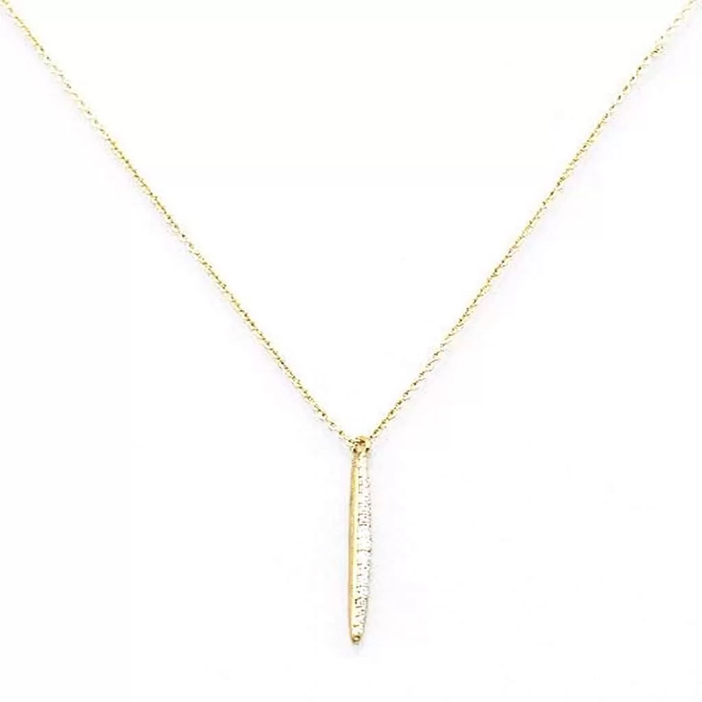 Gold and CZ Bar Necklace