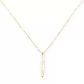 Gold and CZ Bar Necklace