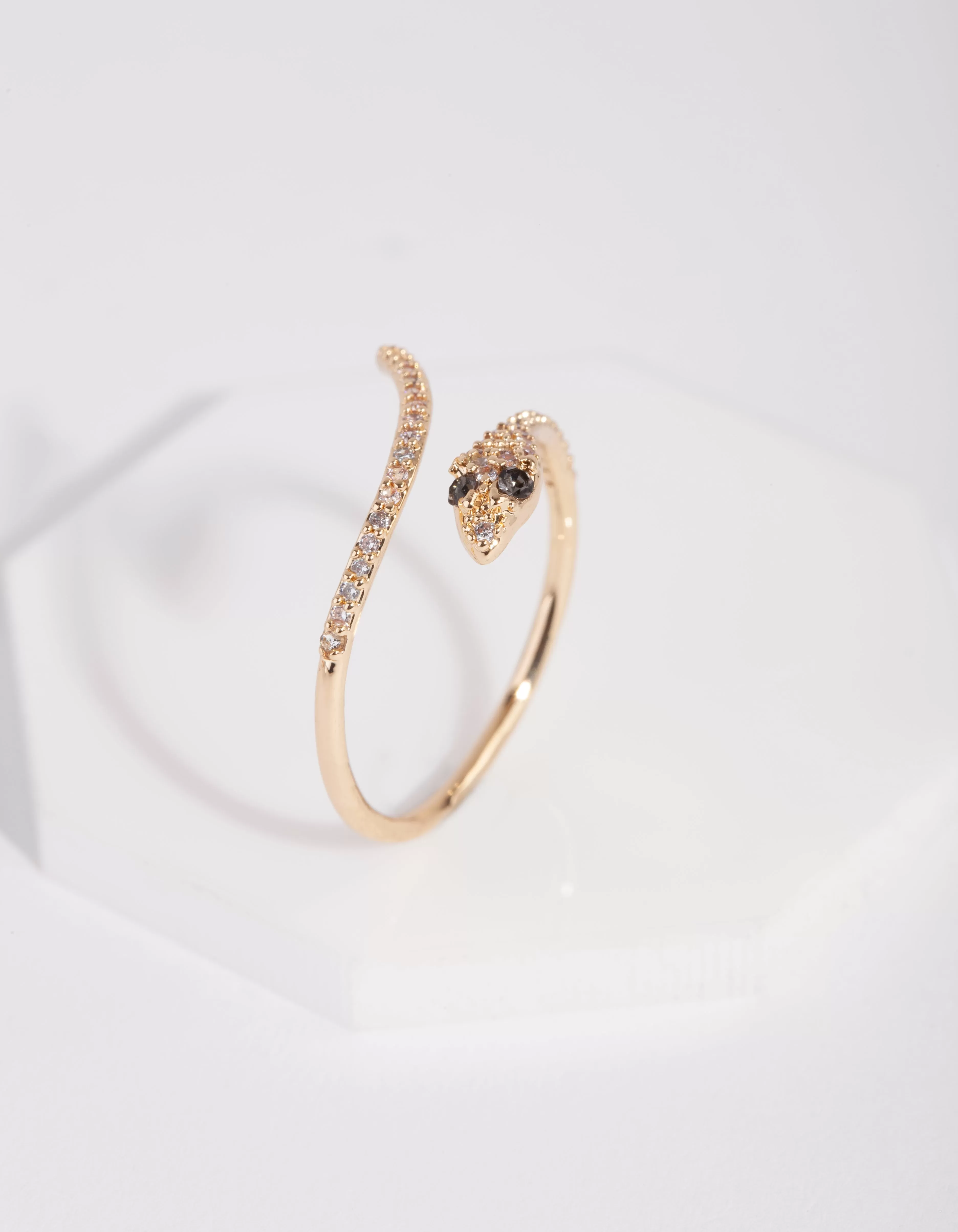 Gold Cubic Zirconia Wrap Snake Ring