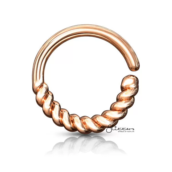 Half Circle Braided Bendable Hoop Rings for Septum, Ear Cartilage, Daith and More