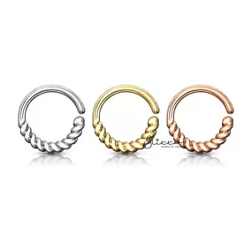 Half Circle Braided Bendable Hoop Rings for Septum, Ear Cartilage, Daith and More