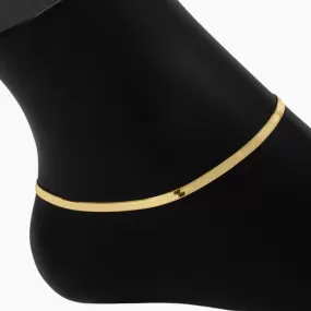 Hera 4mm Herringbone Anklet (Gold)