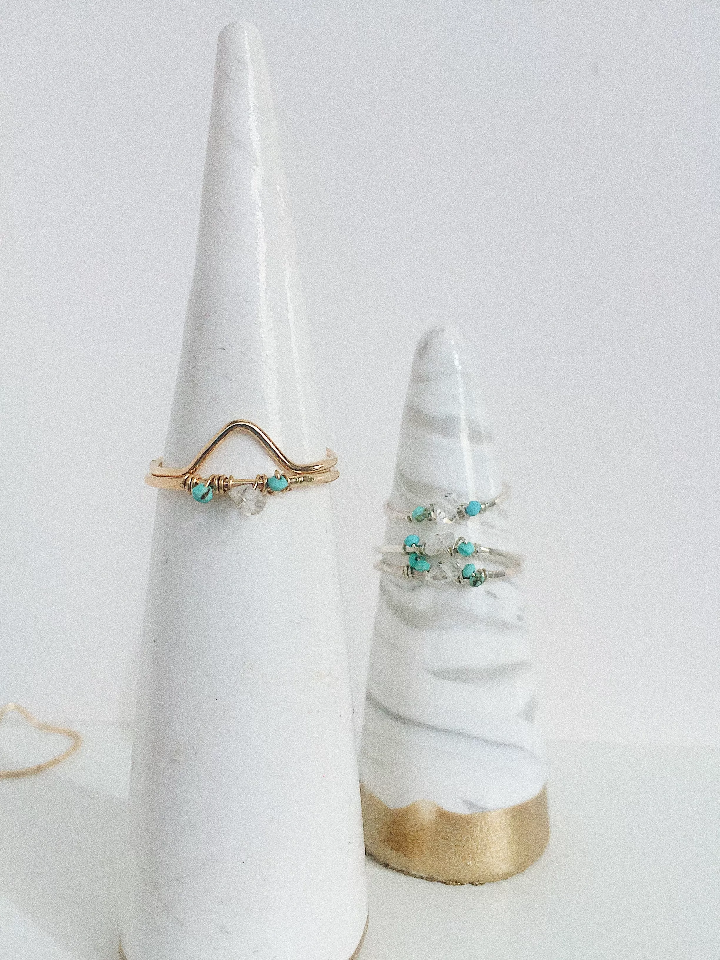 Herkimer Dainty Stacking Ring-14k Gold Filled OR Sterling