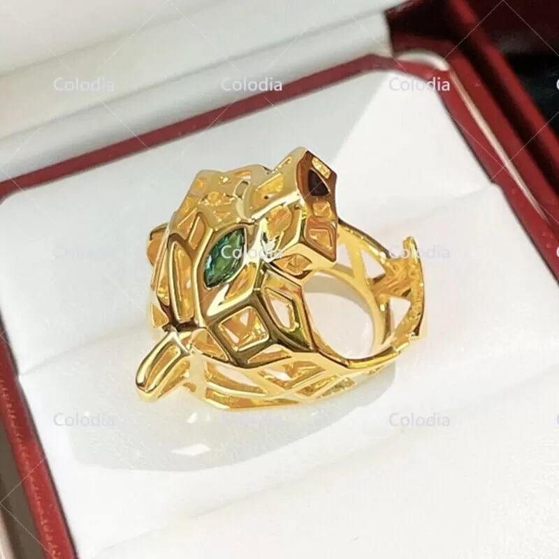 Hollow Leopard Head Ring