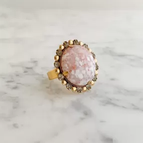 HUGO pink confetti glass ring