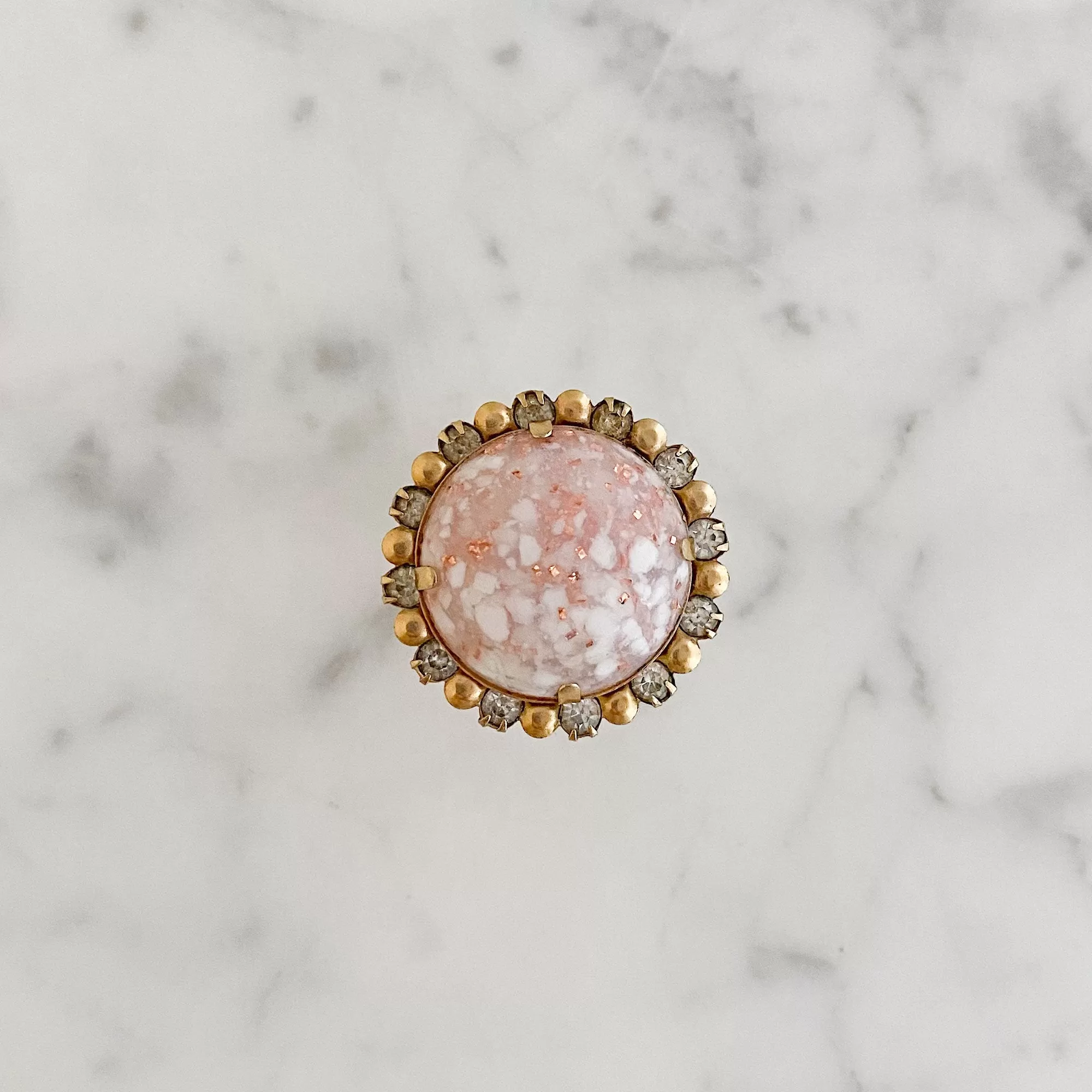 HUGO pink confetti glass ring