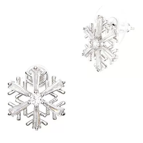 Hypoallergenic Surgical Steel Christmas Snowflake Stud Earrings