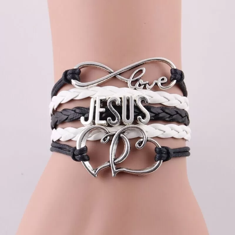 Infinity Love WWJD Heart Charm Bracelet