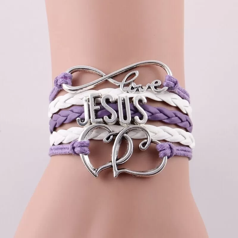 Infinity Love WWJD Heart Charm Bracelet