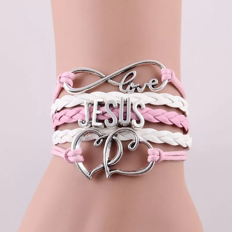 Infinity Love WWJD Heart Charm Bracelet