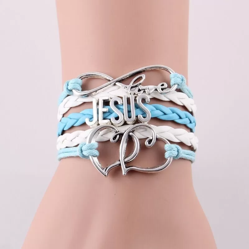 Infinity Love WWJD Heart Charm Bracelet