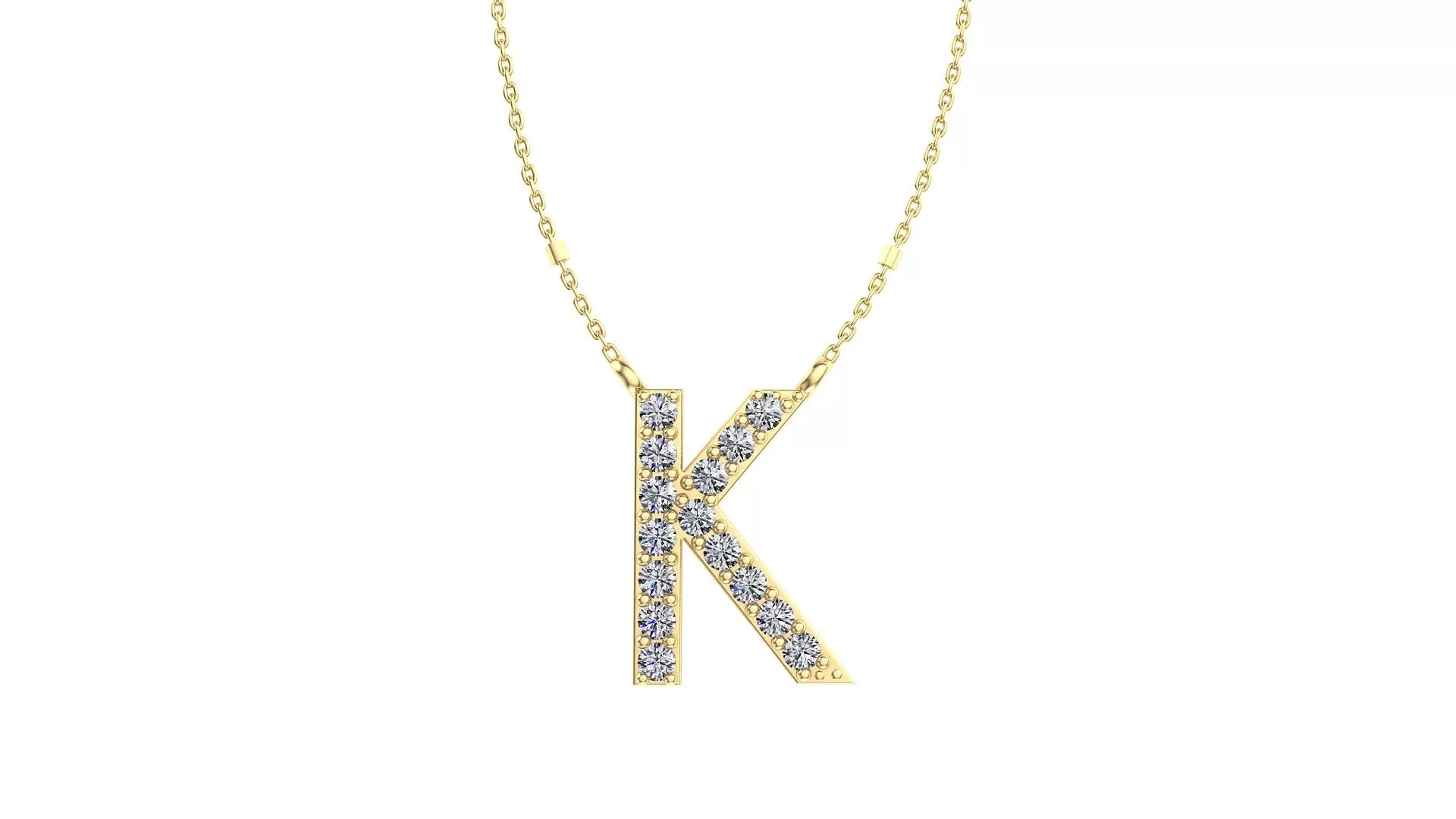 Initial K Diamond Pendant 14K Gold DIP011